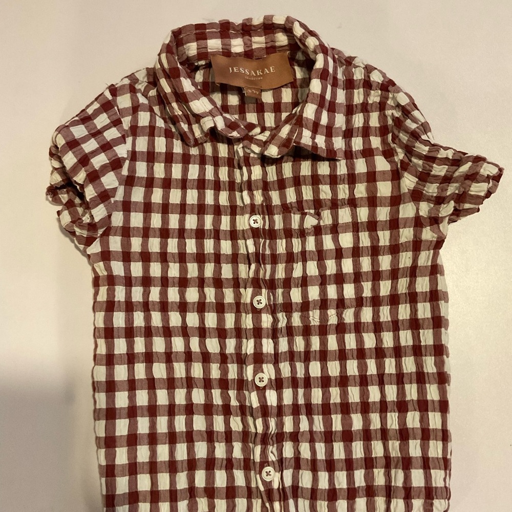 Jessakae Kids Red and White Checkered Shirt